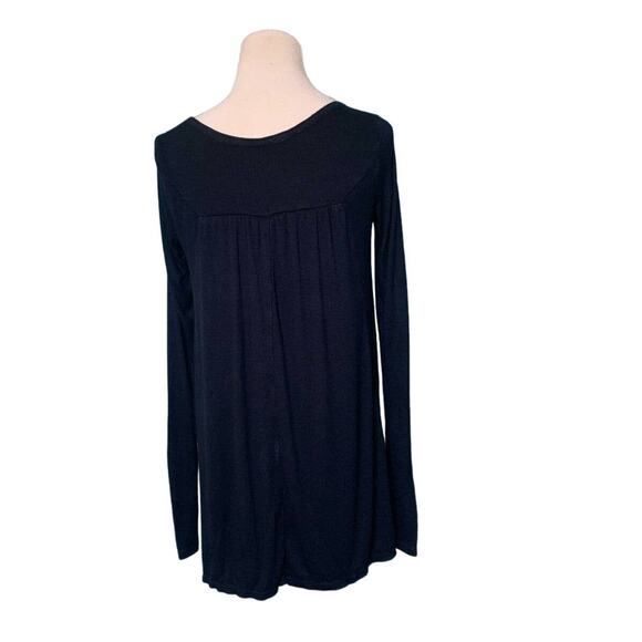We The Free Black Long Sleeve Round Neck Pleated Tunic Top Size XS - Picture 2 of 8